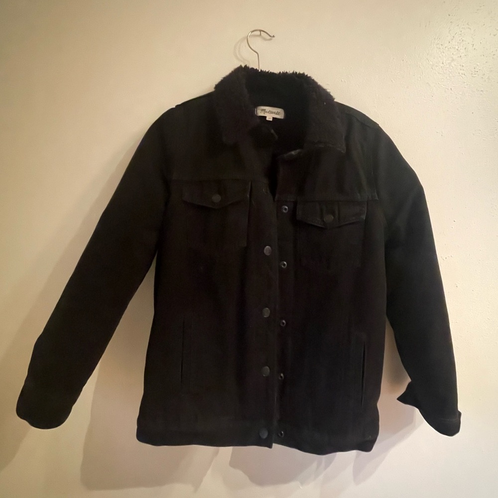 Madewell sherpa lined trucker jacket
